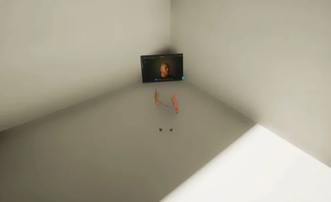 Timothy Simmons, virtual exhibition 2023 - space 6-2.02 - Self portrait as a video game asset