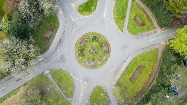 Timothy Simmons, Garden City Roundabout Study (video still), 2023, Single Channel Video, 4k UHD, 9m43s. From Remnants of the Anthropocene.